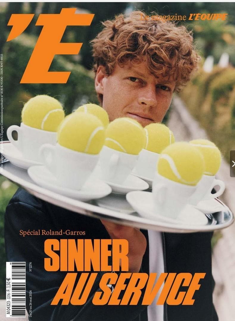 La copertina dell'Equipe dedicata a Sinner