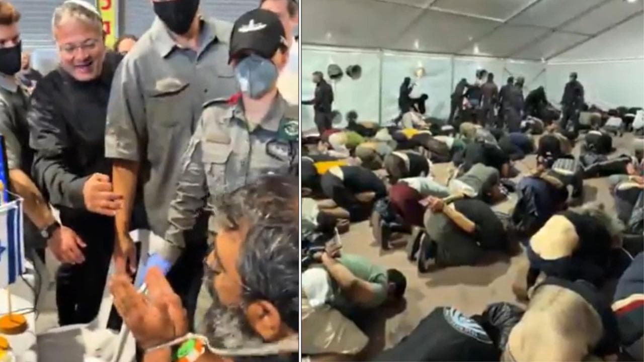 Il video Gli attivisti della Flotilla ammanettati e bendati, Ben-Gvir li deride: "Benvenuti in Israele"