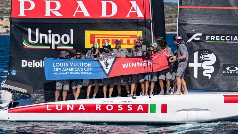 La gioia a bordo di Luna Rossa (foto Ian Roman)