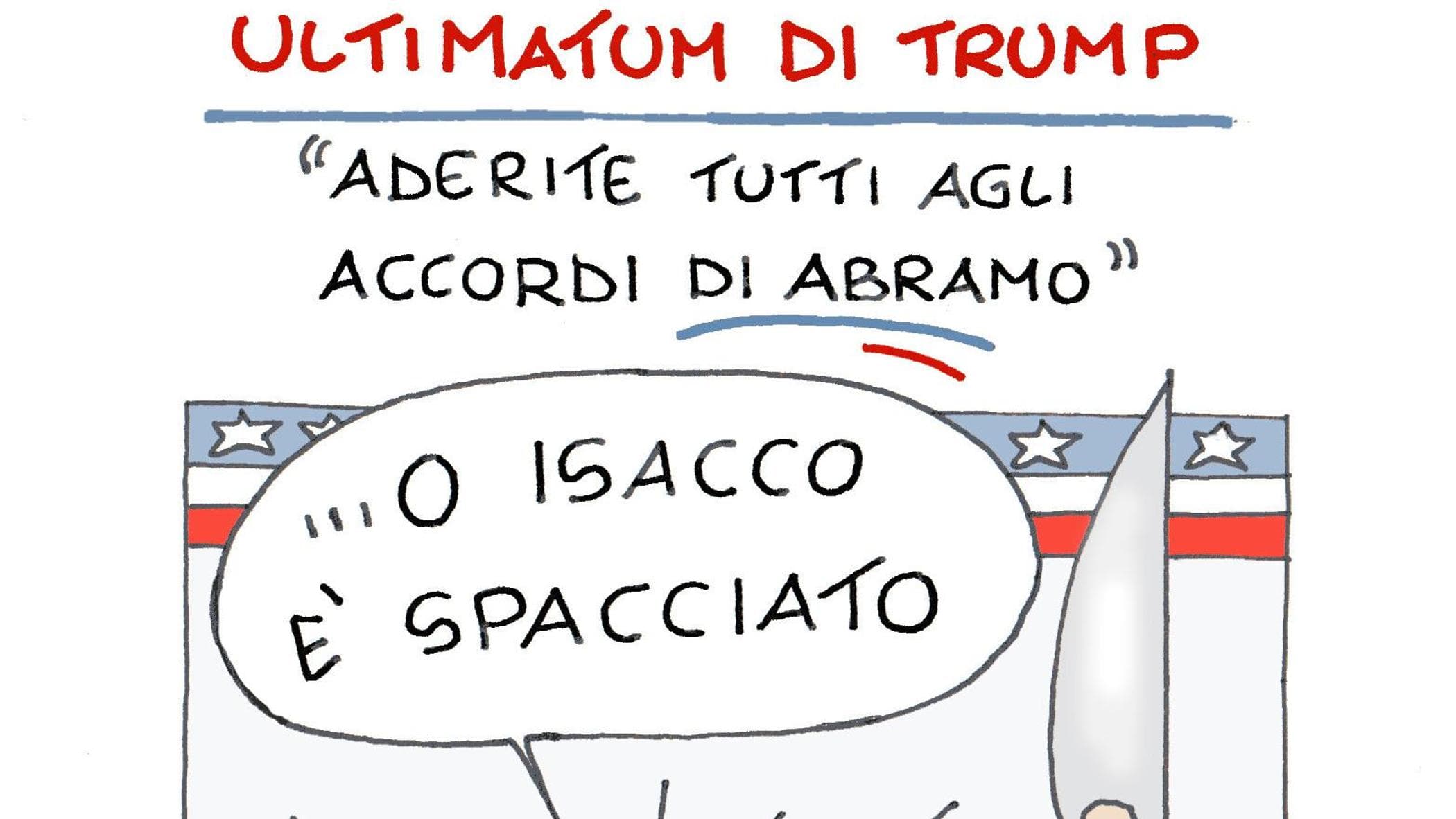 Trump e gli accordi di Abramo: la vignetta di Ellekappa