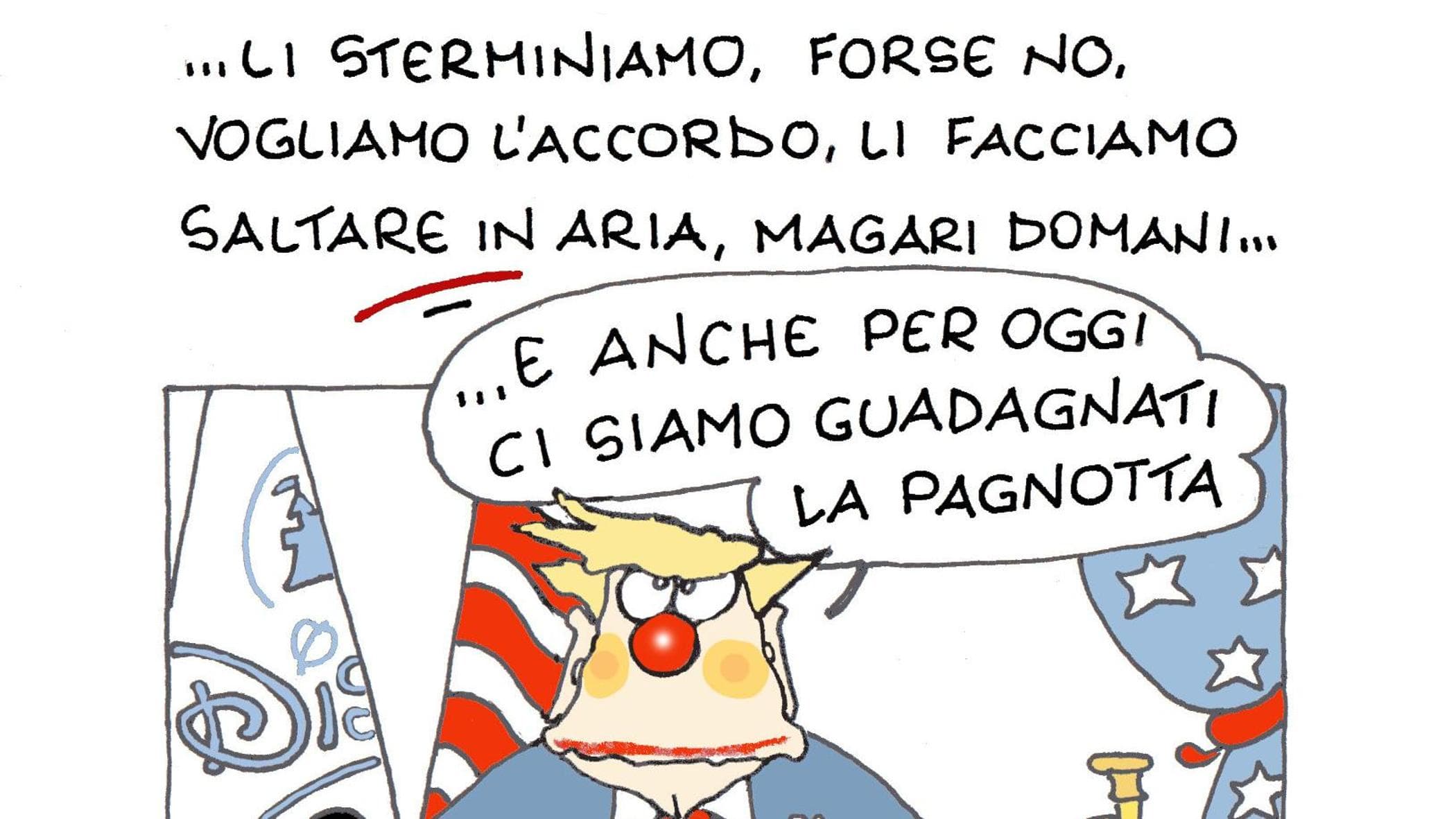 Trump e la tregua con l’Iran: la vignetta di Ellekappa
