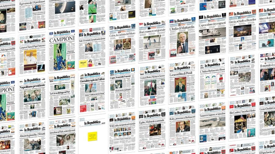 Vota una delle 40 prime pagine di Repubblica scelte tra il 2006 e il 2015