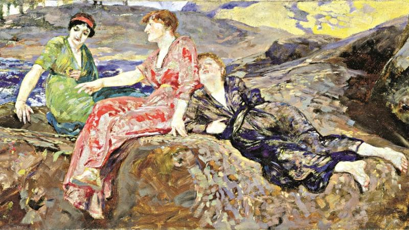 "Ragazze in riva al mare" (1884-85) di Max Klinger (Hamburger Kunsthalle di Amburgo, Germania). (Photo by Art Images via Getty Images)