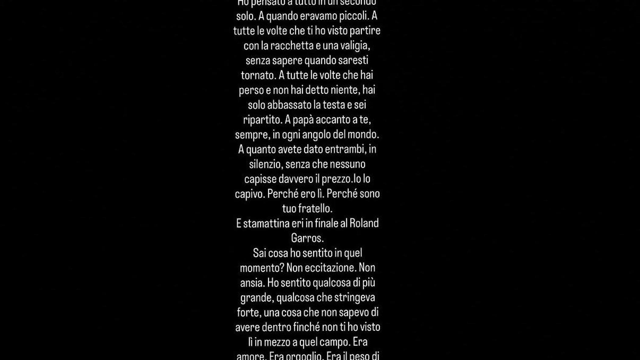 La lettera a Flavio Cobolli del fratello Guglielmo: “Un male