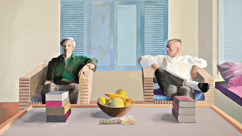 Christopher Isherwood e Don Bachardy (1968) © David Hockney, © Fabrice Gib
