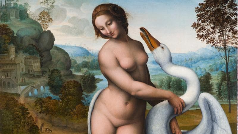 Leda (1517 circa), celebre copia di un dipinto perduto di Leonardo da Vinci, Galleria Borghese,&nbsp;Roma
