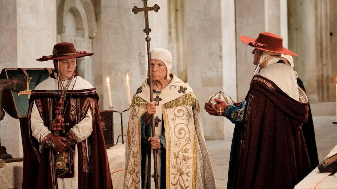 Michele Placido (center) in the role of Celestine V