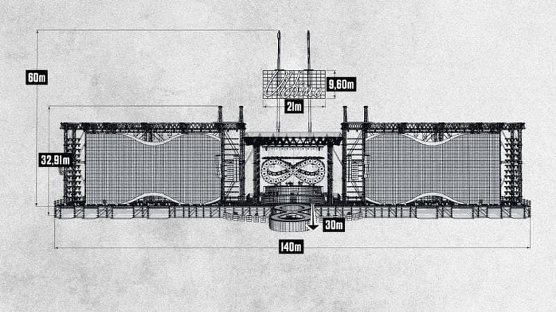Il bozzetto del palco di Ultimo a Tor Vergata
