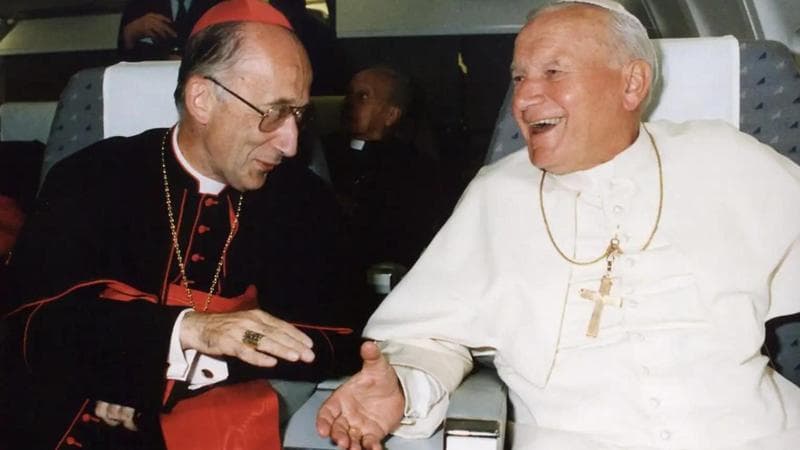 Il cardinale Camillo Ruini con Giovanni Paolo II