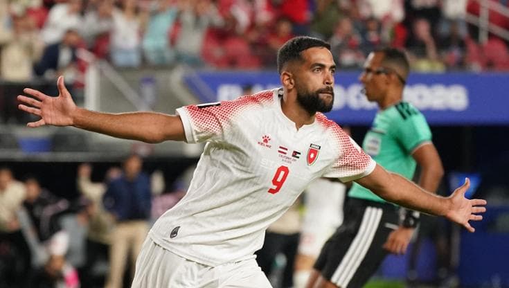 Olwan esulta dopo il gol del momentaneo pari