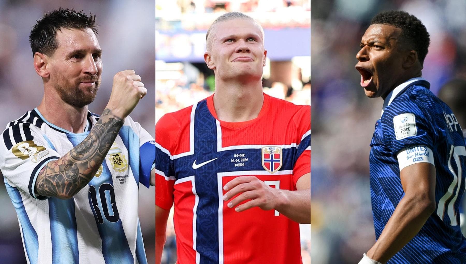 La Trinità dei mondi: Mbappé, Haaland e Messi