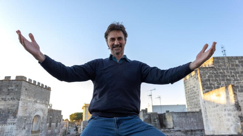 Edoardo Winspeare, 60 anni, al castello di Depressa, frazione di Tricase, nel Salento