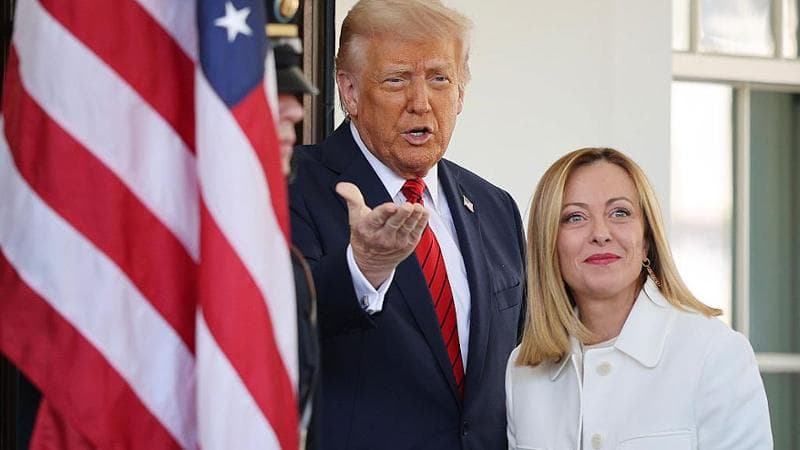 Donald Trump con Giorgia Meloni