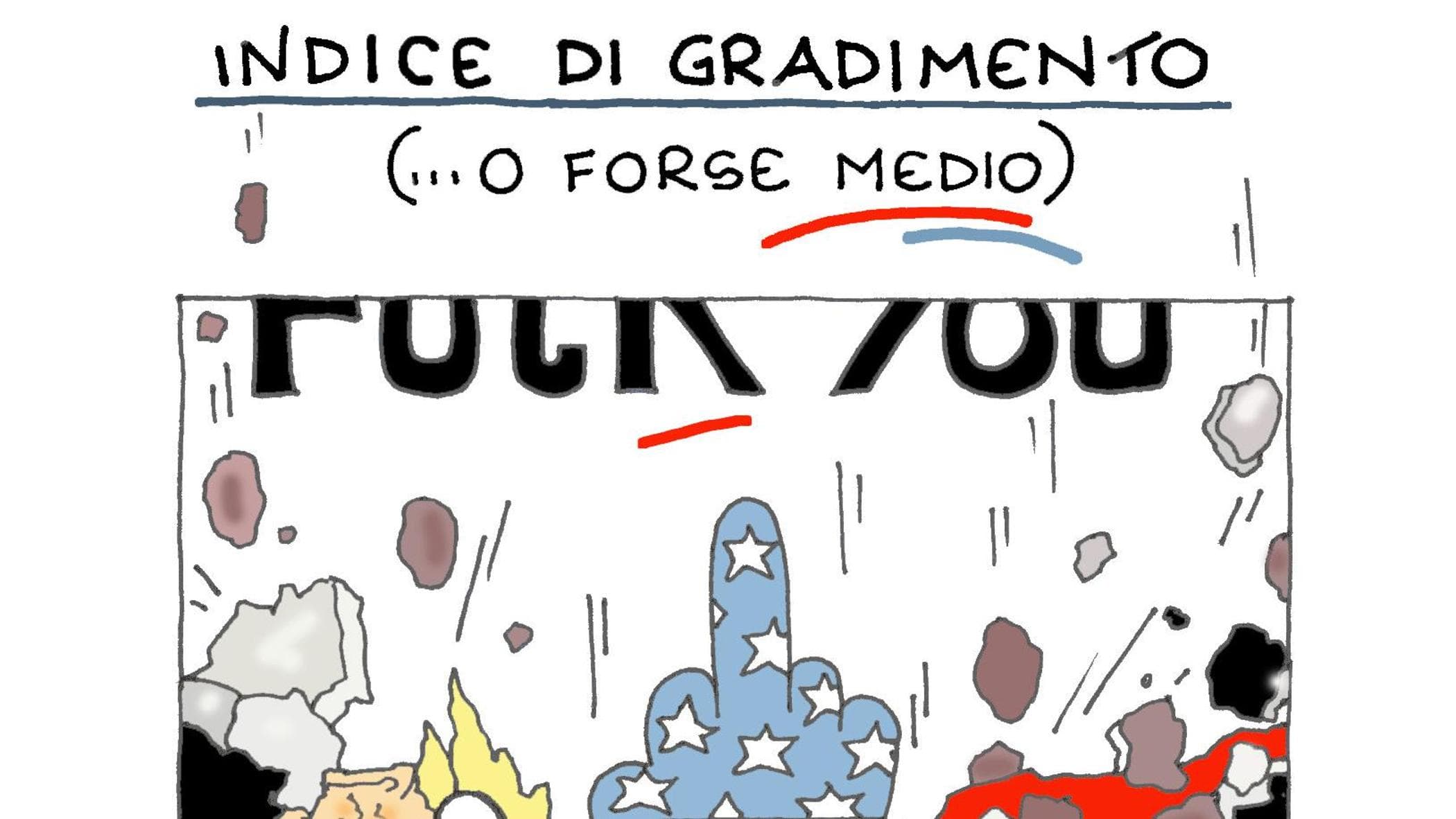 La vignetta di Ellekappa: il gradimento di Trump