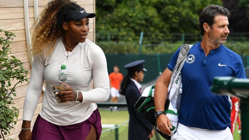 Patrick Mouratoglou insieme a Serena Williams a Wimbledon nel 2019