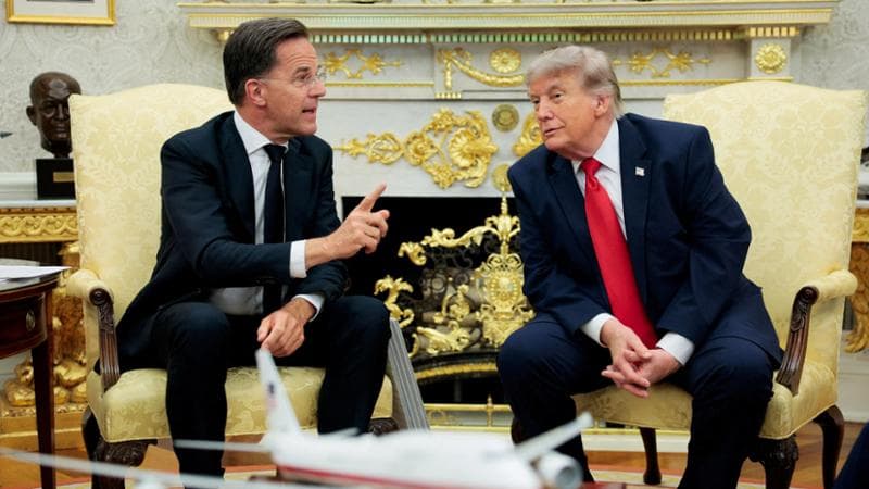 Washington, 24 giugno: Donald Trump nello Studio ovale con il segretario generale della Nato Mark Rutte