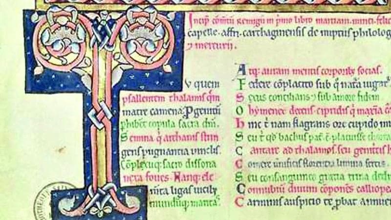 Un testo francese sulla retorica del XIII secolo custodito nella Bibliotheque Sainte-Genevieve di Parigi
