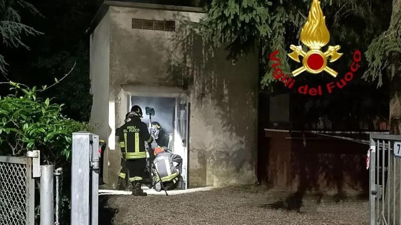 L'intervento dei vigli del Fuoco alla Guizza