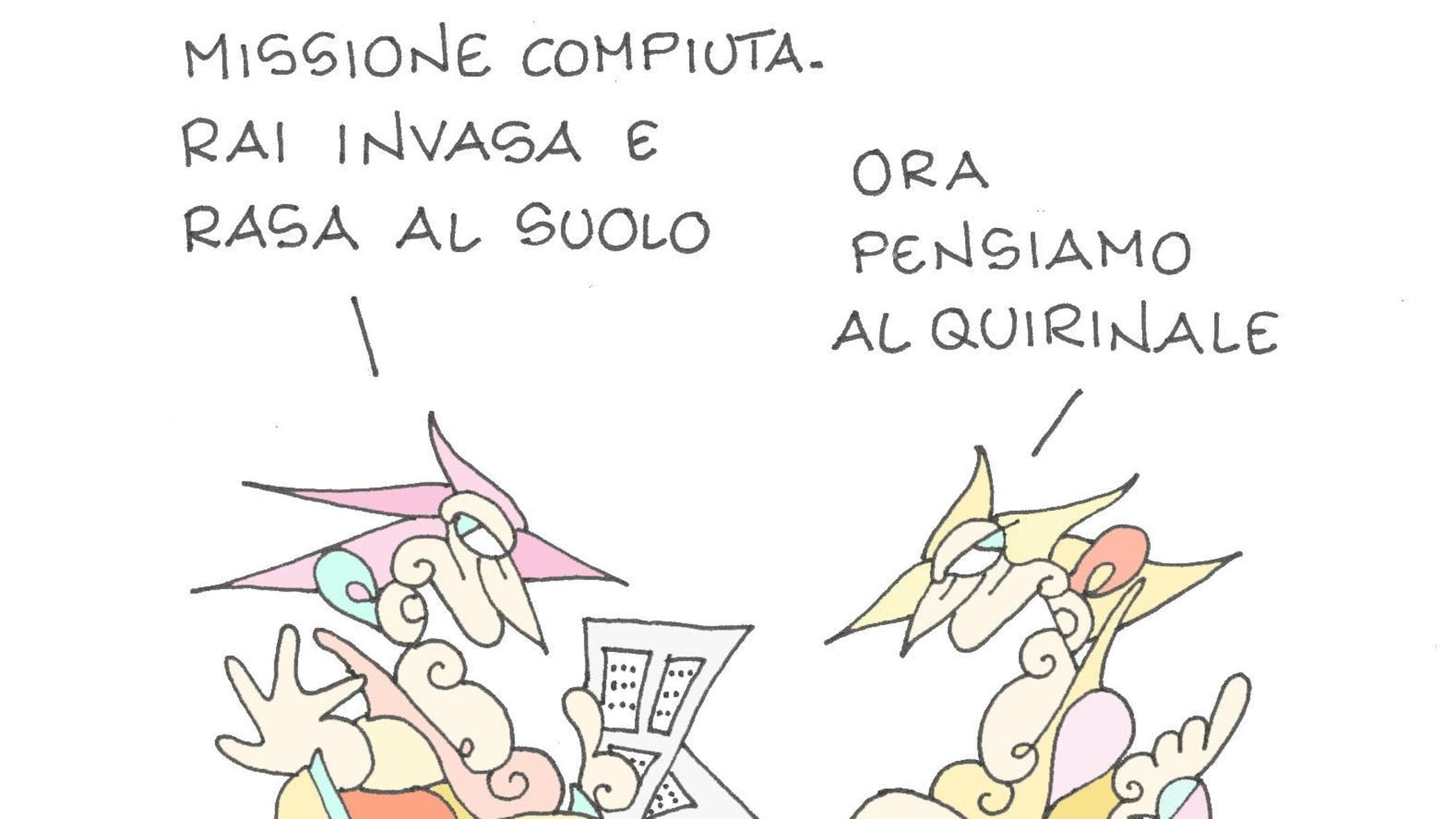 La destra e l’invasione della Rai: la vignetta di Ellekappa