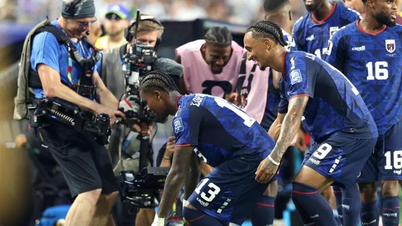 Capo Verde festeggia il gol di Sidny Lopes Cabral&nbsp;
