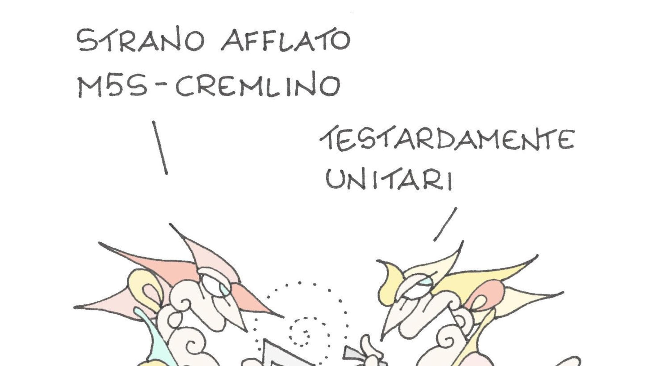 La vignetta di Ellekappa: M5S e Cremlino