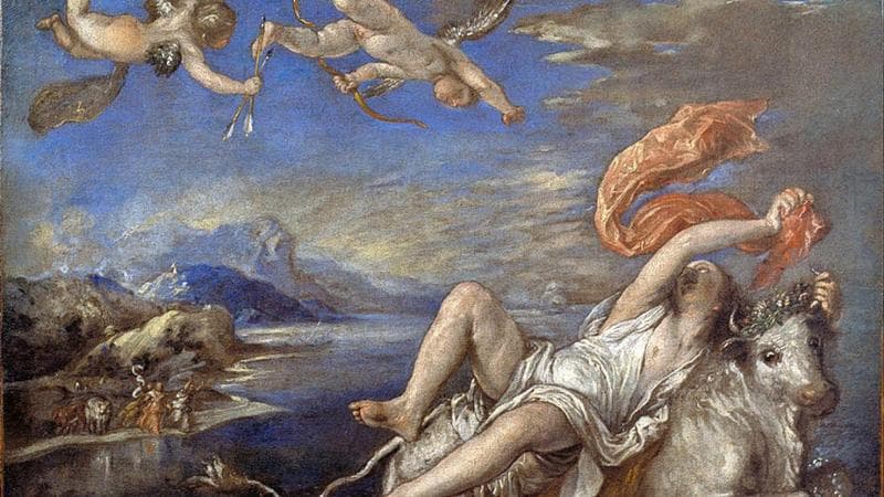 2RBKP9W Abduction of Europa 1562 by Titian