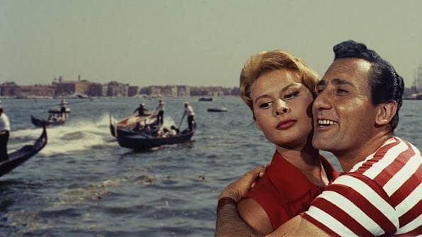 Con Alberto Sordi in "Venezia, la luna e tu"