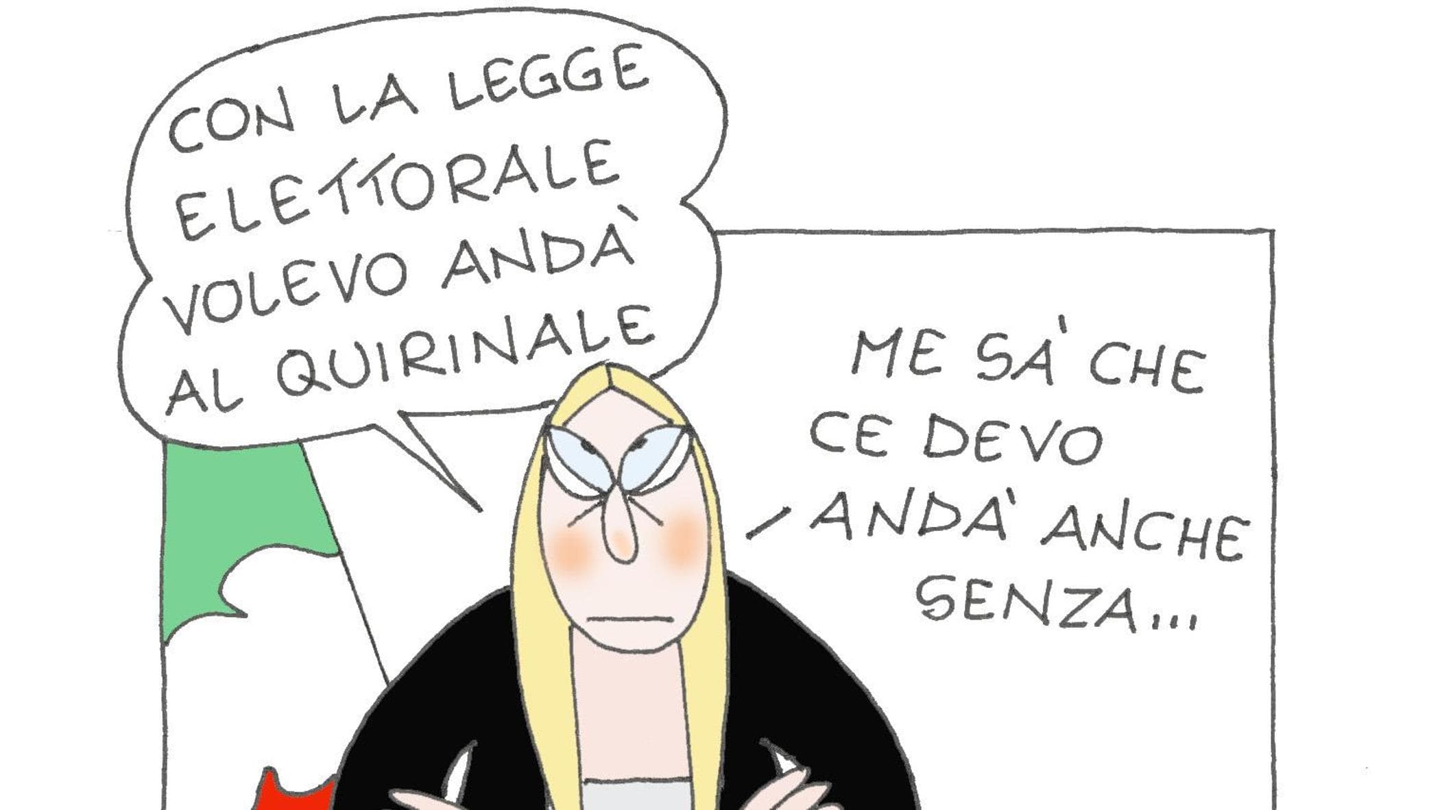 Meloni e la legge elettorale: la vignetta di Ellekappa