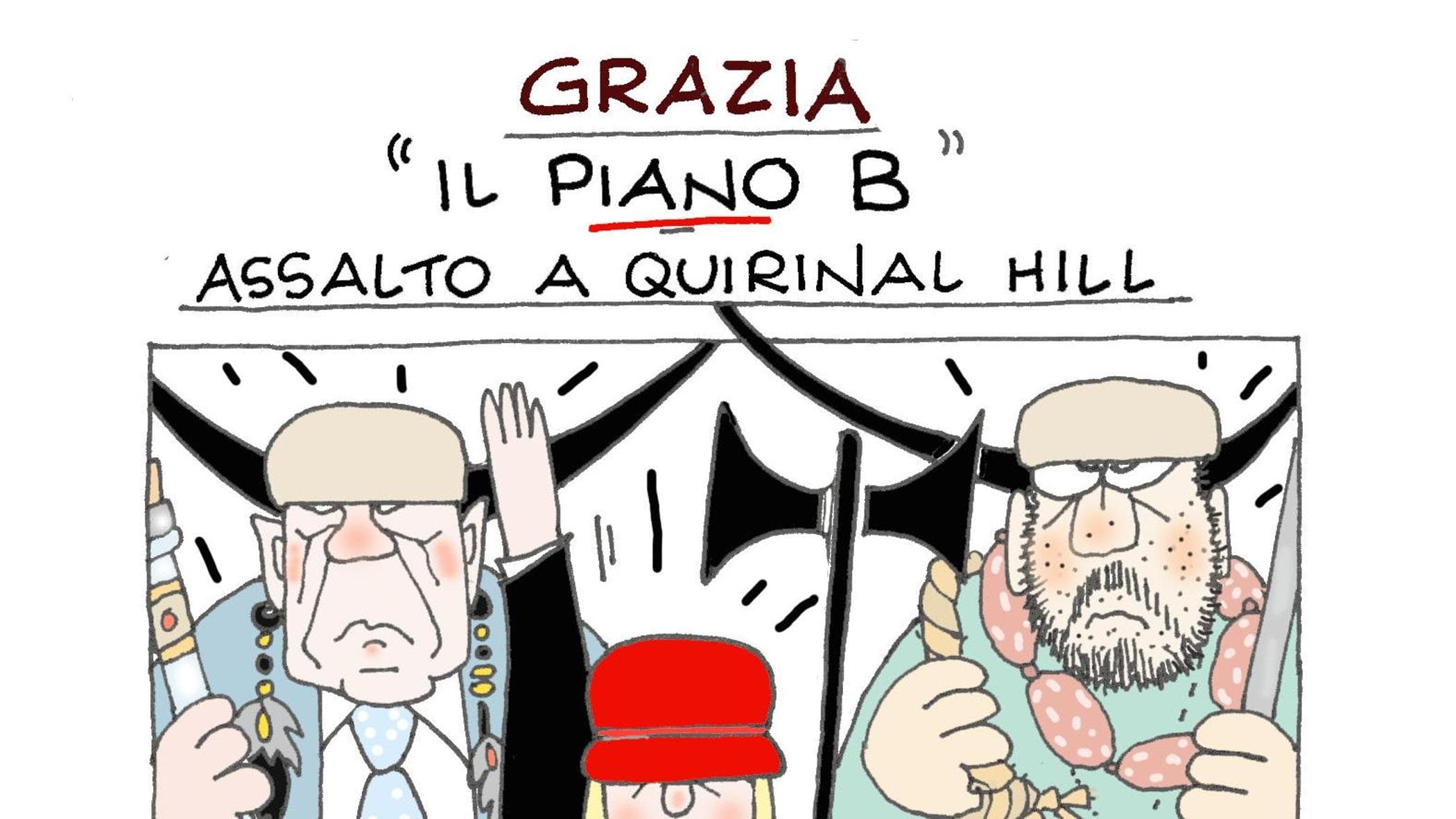 Meloni e la grazia a Roggero: la vignetta di Ellekappa