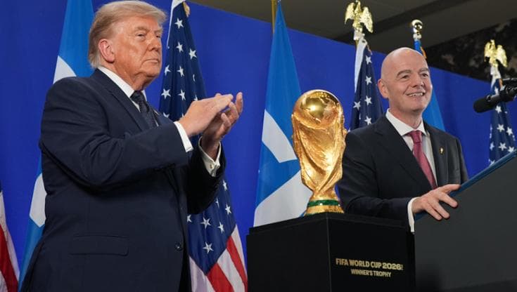 President Donald Trump and FIFA President Gianni Infantino speak at a reception at Trump Tower in New York, Friday, July 17, 2026. (AP Photo/Jacquelyn Martin) 



Associated Press / LaPresse
Only italy and spain