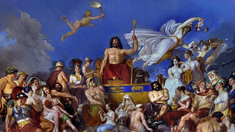 Zeus e gli dei dell'Olimpo (1819) di Luigi Sabatelli (foto Alamy)