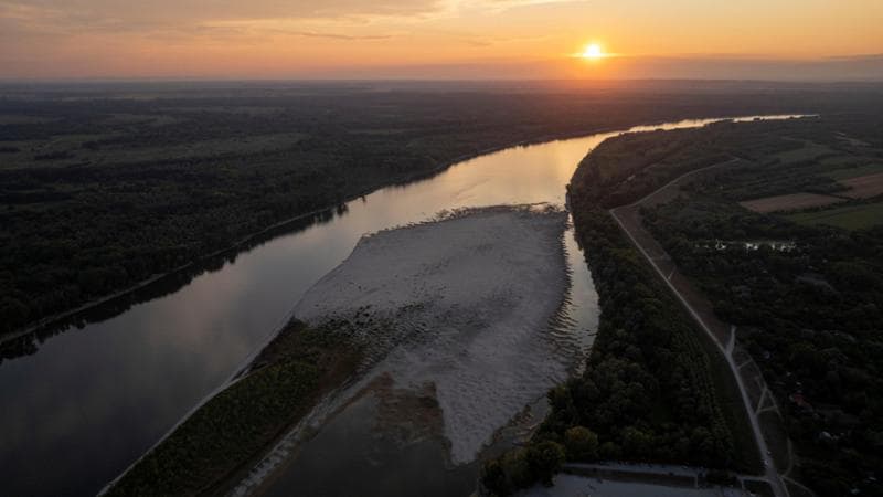 Isole di sabbia sul Danubio ad Apatin, Serbia
