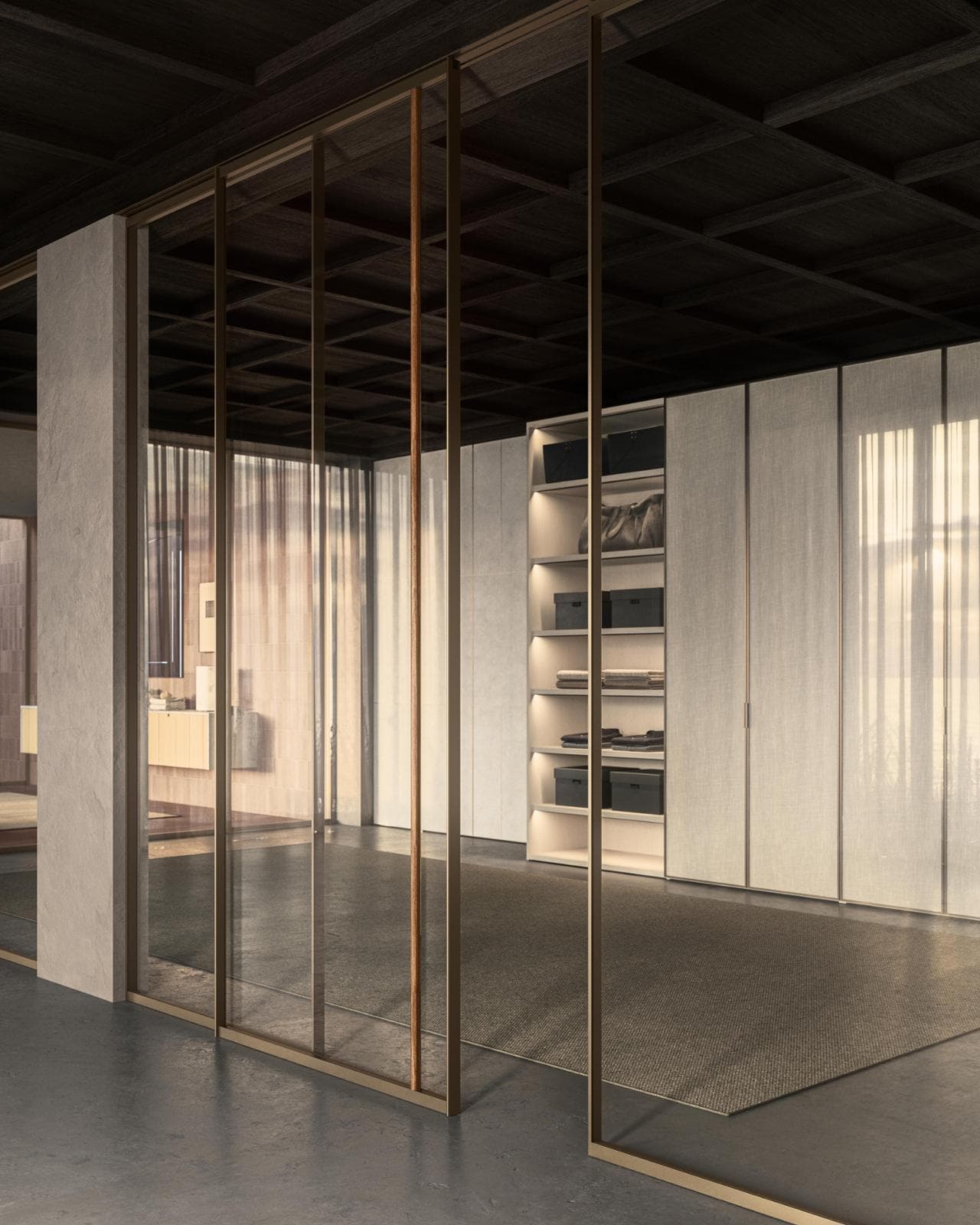 Galleria, il sistema scorrevole disegnato per Adl. I montanti verticali emergono e il&nbsp;vetro crea continuit&agrave; tra gli ambienti

