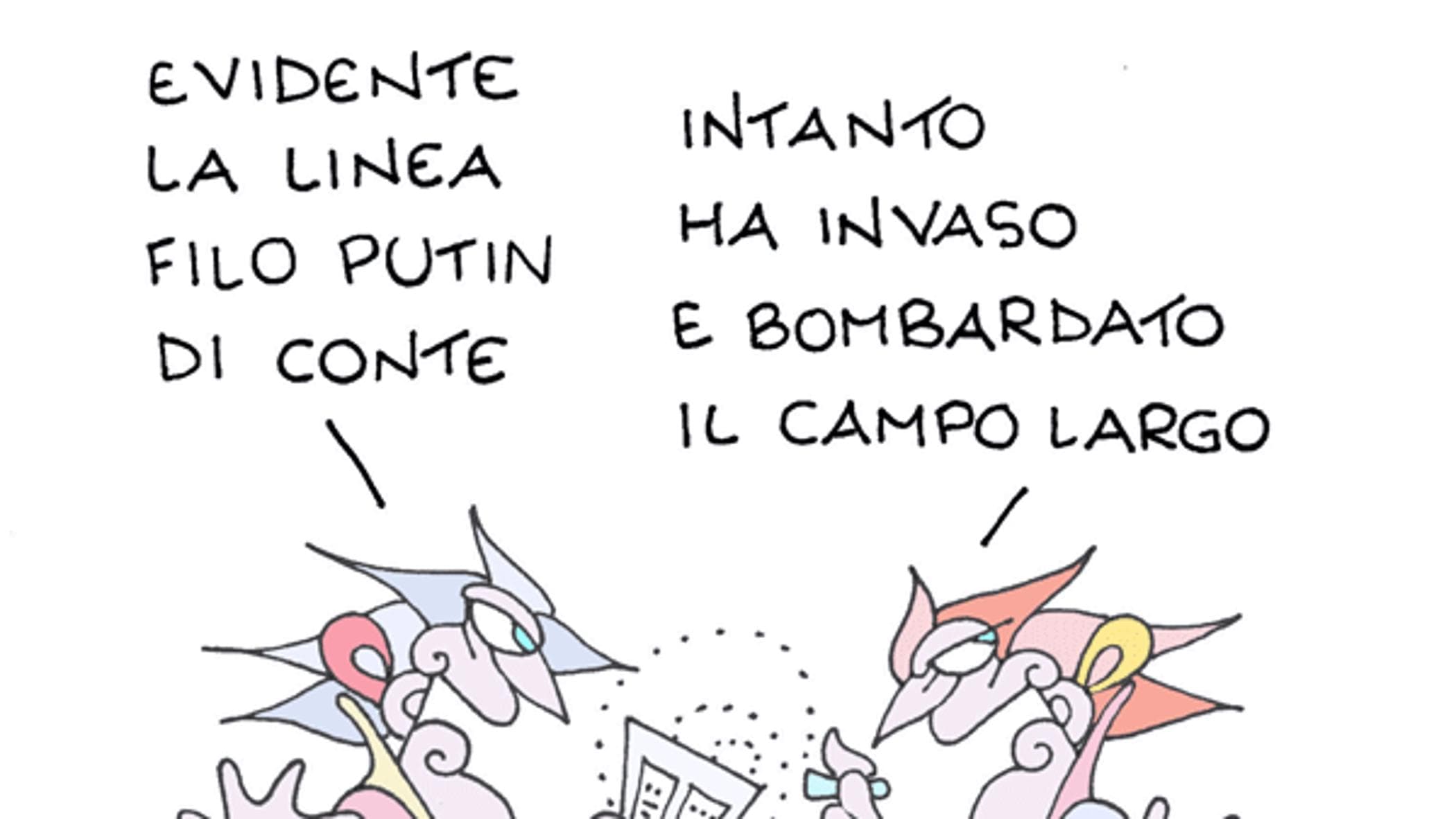 Conte e la Russia: la vignetta di Ellekappa