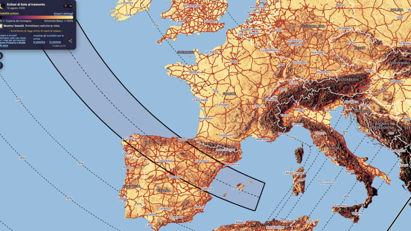 La mappa che spiega dove vedere l’eclissi