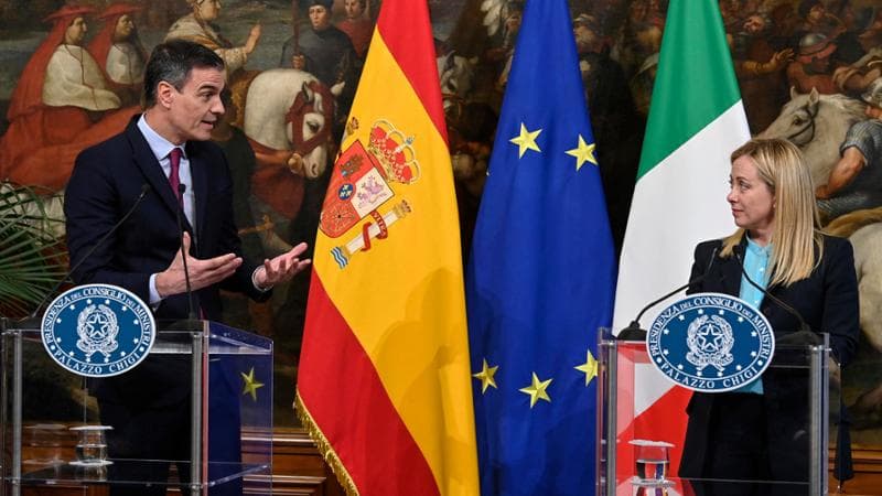 Pedro Sánchez e Giorgia Meloni