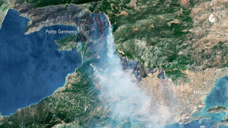 Gli incendi vicino Atene
