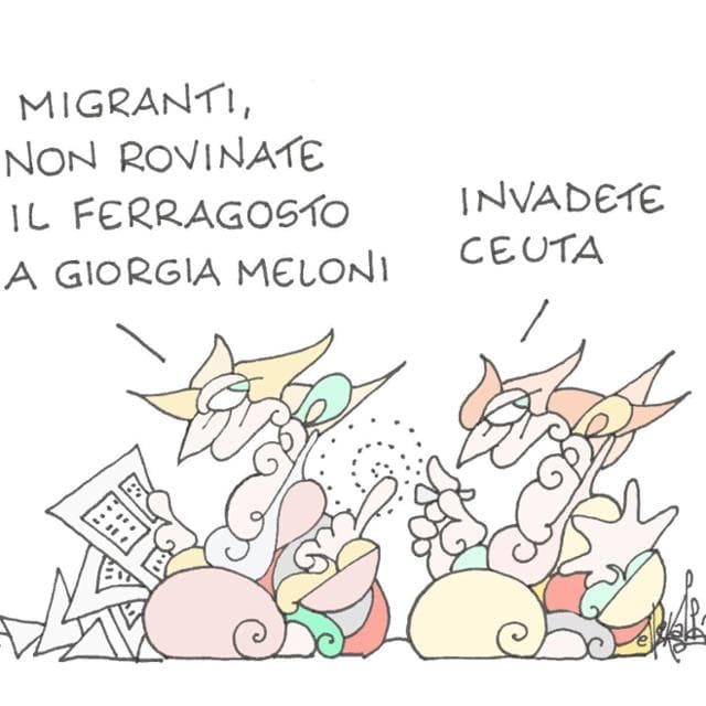 Anteprima: Il ferragosto di Meloni nella vignetta di Ellekappa