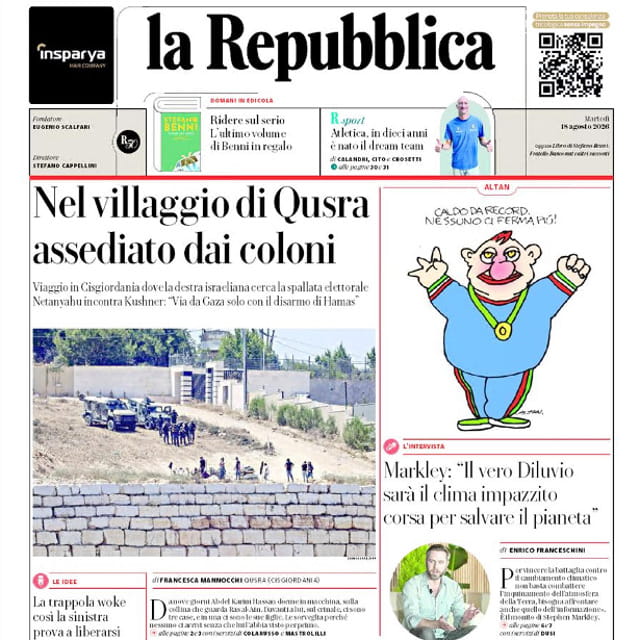 Anteprima: Su Repubblica in edicola il reportage di Francesca Mannocchi da Qusra, il villaggio pales…