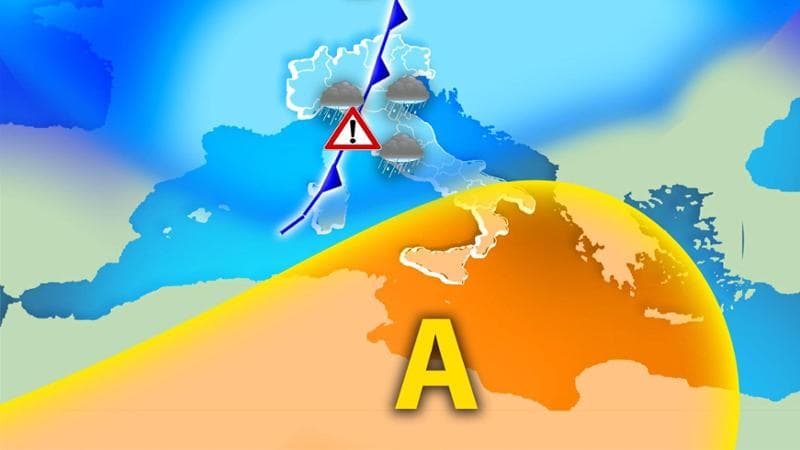 Anteprima: Previsioni meteo, Italia divisa in due: da giovedì temporali su Nord e Centro, caldo esti…