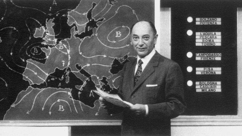 Il meteorologo Edmondo Bernacca negli anni '80
