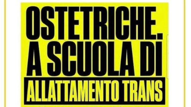 L’immagine (falsa) girata sui social in polemica con il congresso dell’Associazione di ostetricia a Riccione (3-4 ottobre)