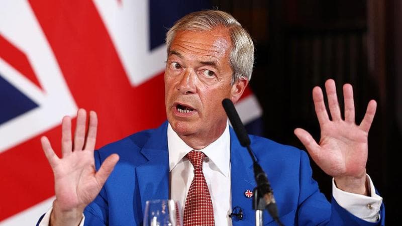 Londra, 3 agosto: il leader di Reform Uk Nigel Farage