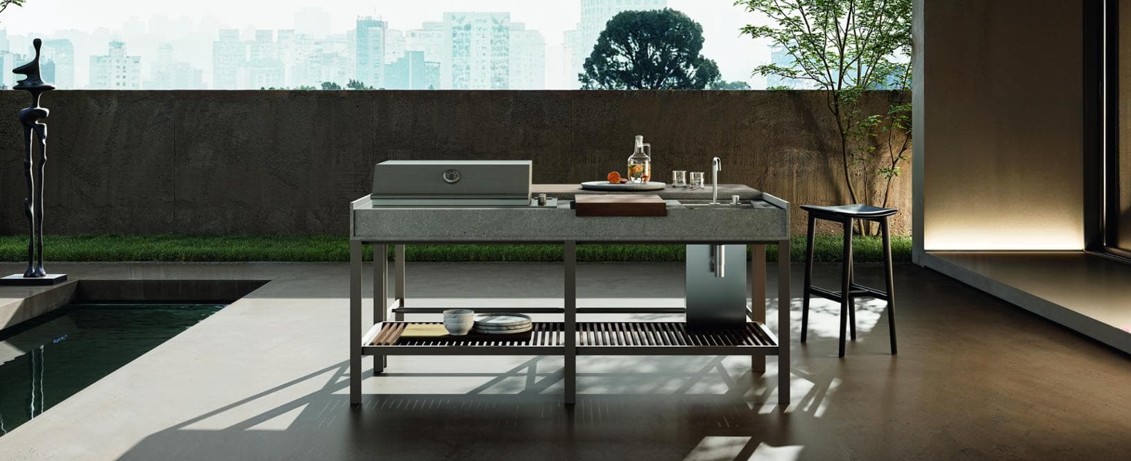 La nuova cucina outdoor K-Garden di Ernestomeda, progettata dall’architetto e art director dell’azienda Giuseppe Bavuso