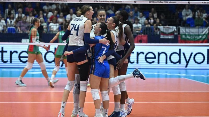 Le azzurre contro la Bulgaria (Fipav Creative Hub)