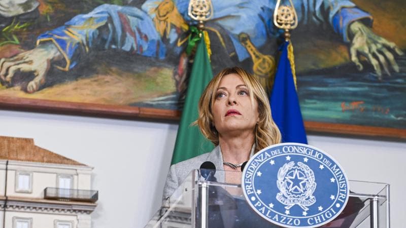 La presidente del Consiglio Giorgia Meloni a palazzo Chigi