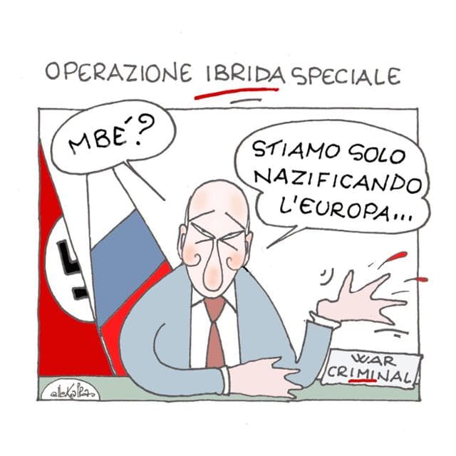 Anteprima: Putin e l’operazione ibrida: la vignetta di Ellekappa