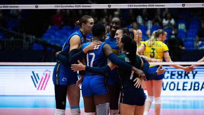Le azzurre contro la Svezia a Brno (Fipav Creative Hub)
