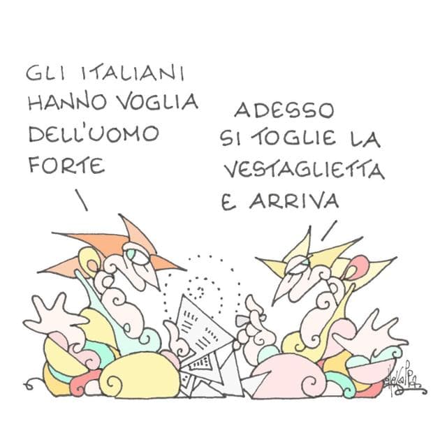 Anteprima: La satira di Ellekappa sugli italiani e l’uomo forte