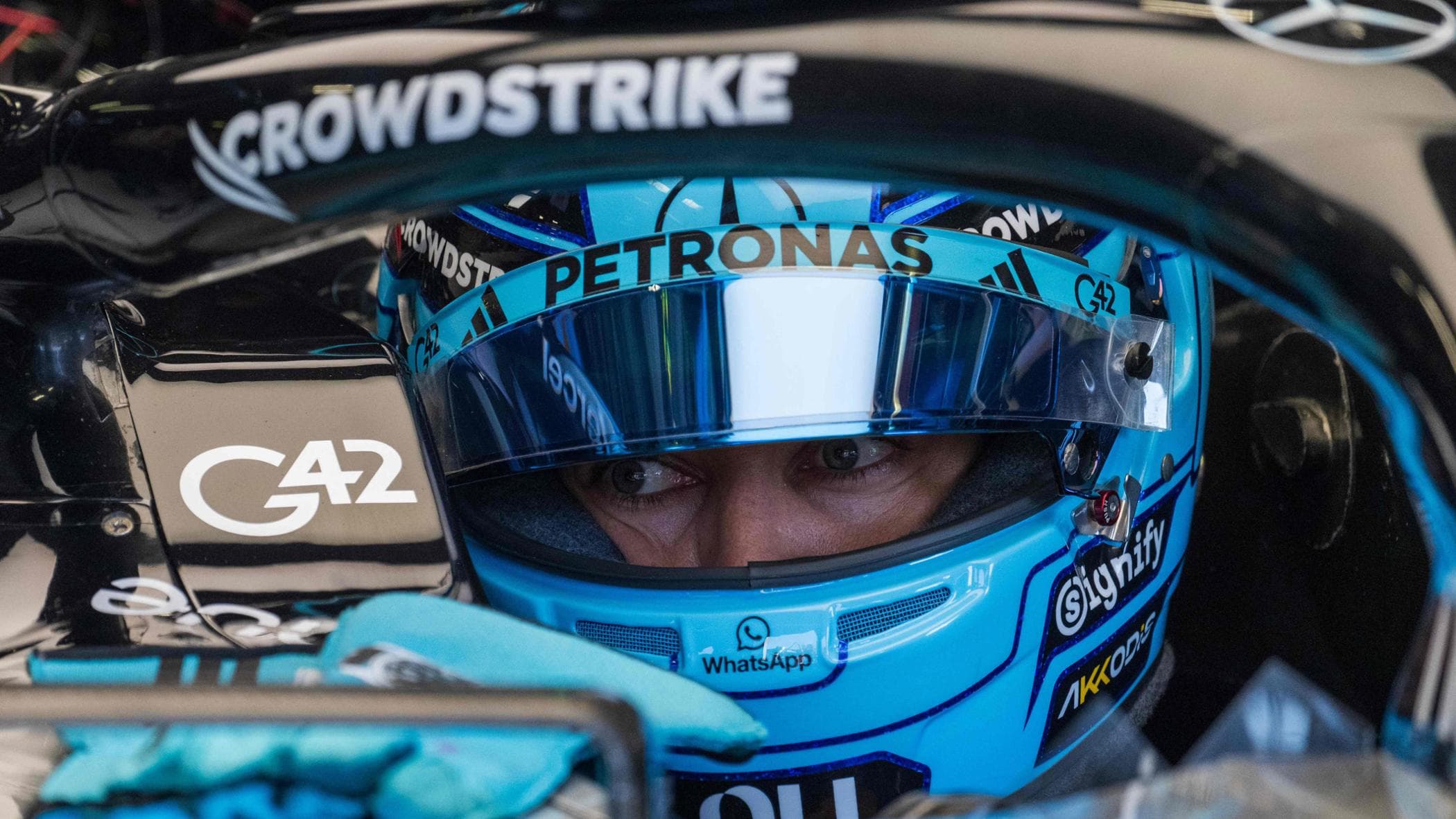 Russell svetta nella prima giornata di libere a Monza davanti a Leclerc (che va in testacoda)